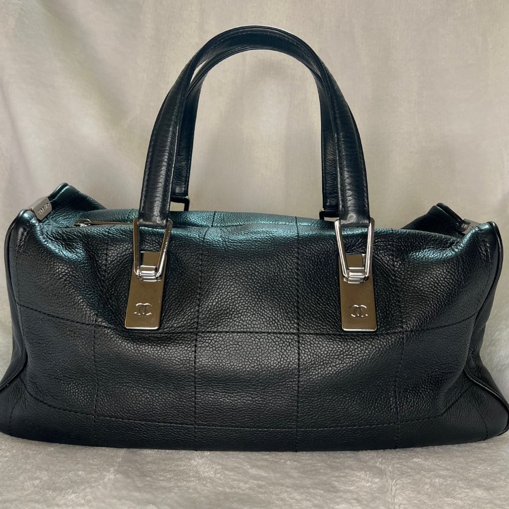 CHANEL Chocolate Bar Bag, Black Caviar Leather, A/B+ Condition